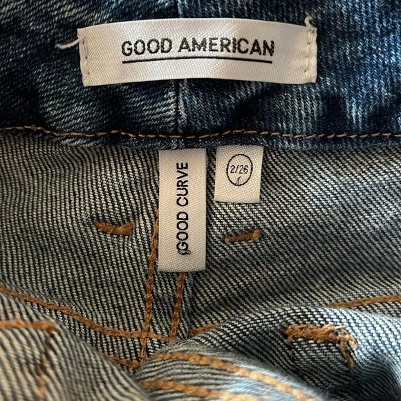 Good American Good Curve High Rise Raw Hem Distressed Skinny Jeans Size 2/26 - Picture 4 of 7